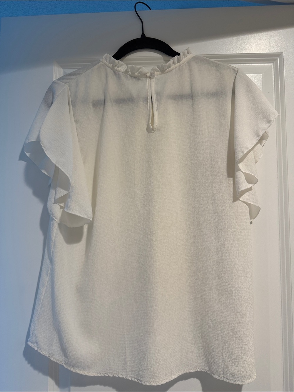 Boohoo Ivory Ruffle Sleeve Blouse - Picture 3 of 3